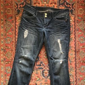 Express boot cut jeans with leopard print detail
